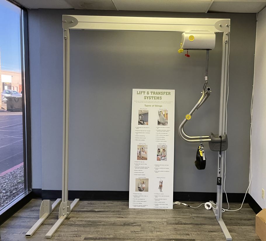 SureHands freedom bridge rail and body support system in Lifeway Mobility Kansas City showroom