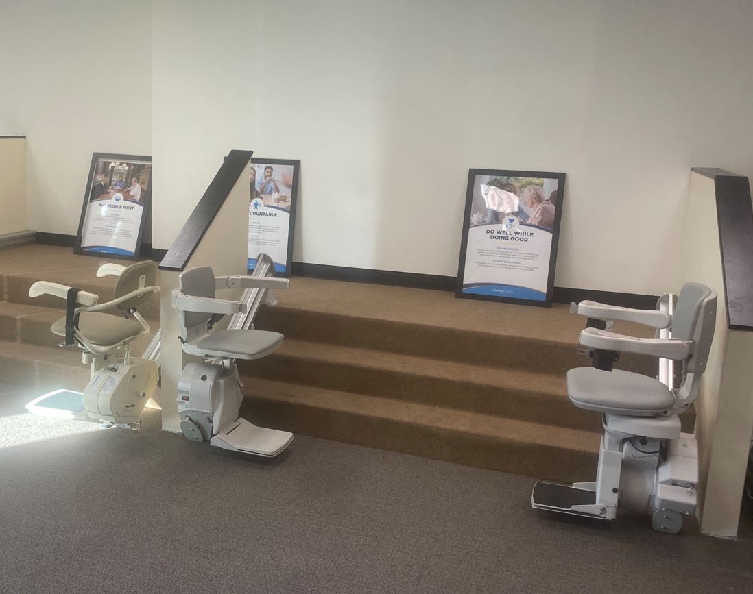 stairlifts in Lifeway Mobility Los Angeles new showroom