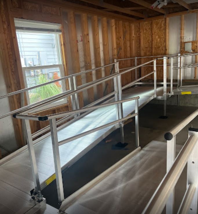 aluminum wheelchair ramp in garage from Lifeway Mobility CO customer review