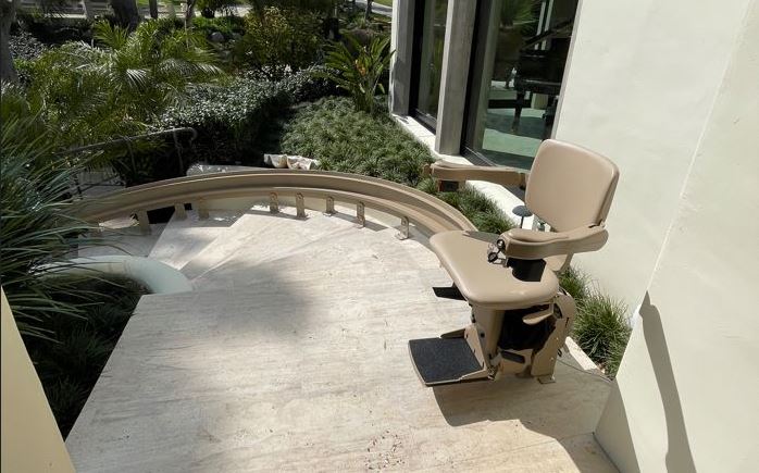 curved stairlift installed in Sacramento, CA by Lifeway Mobility