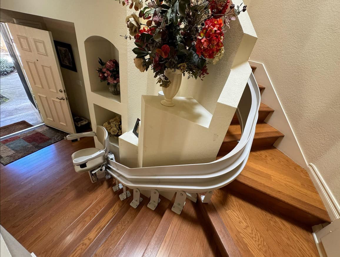 curved stairlift installed by Lifeway Mobility