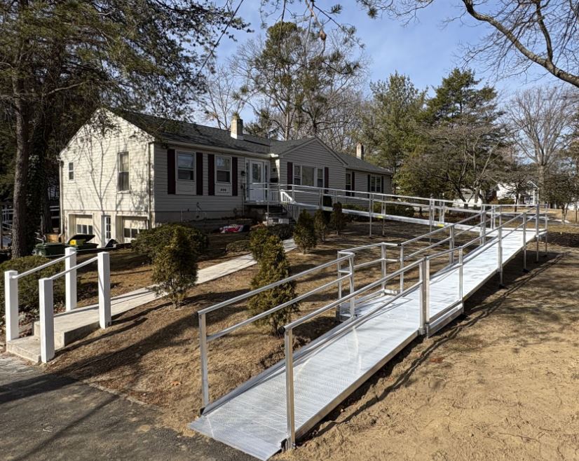 aluminum modular wheelchair ramp installed by Lifeway Mobility for group home