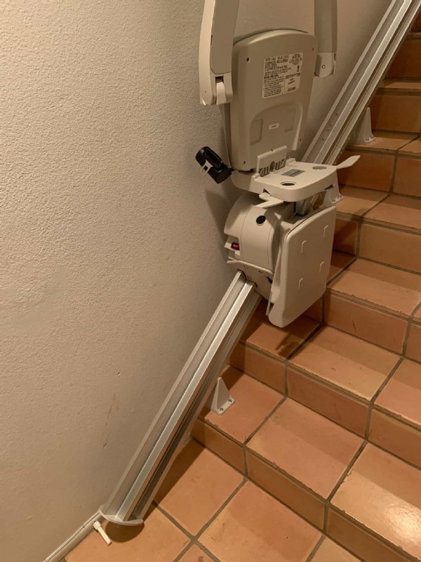 Bruno Elan stairlift in Irvine with components folded up