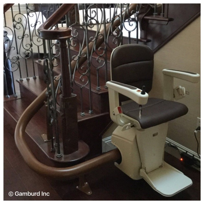 Handicare Freecurve curved stairlift installed in San Francisco CA