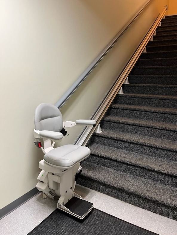 commercial Bruno Elite stairlift installed by Lifeway Mobility Indianapolis