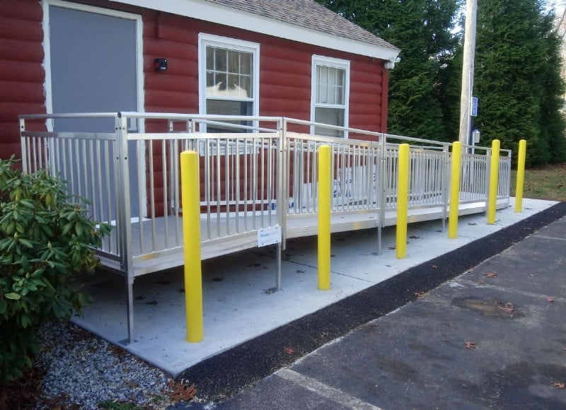 ada handicap ramp railing installation