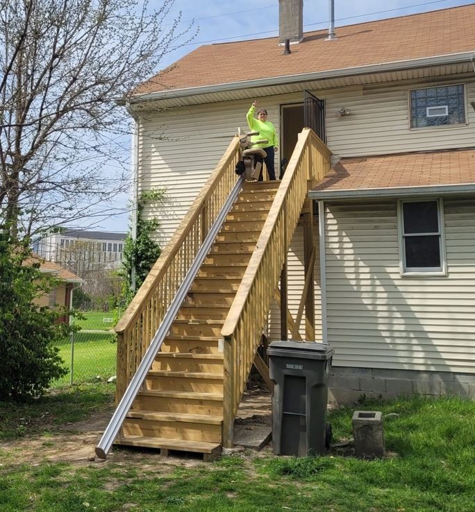 outdoor stairlift Bloomington IN installed by Lifeway Mobility