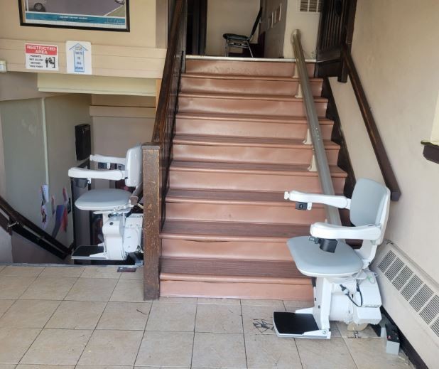 two Bruno elite stairlifts installed by Lifeway Mobility in church near Philadelphia