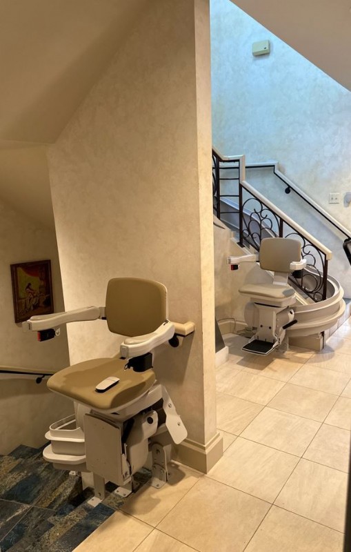 two custom curved stairlifts in LaJolla CA from Lifeway Mobility