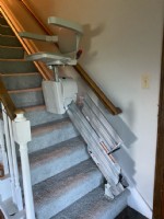 Bruno Elan with power folding rail installed in home in Indianapolis by Lifeway Mobility