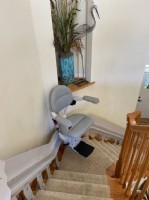 Bruno custom curved stairlift installed in Pasadena MD by Lifeway Mobility