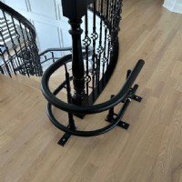 Harmar Helix curved stairlift with black painted rail Naperville IL