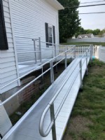 aluminum wheelchair ramp installed in Dracut Massachusetts