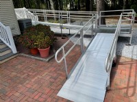 aluminum wheelchair ramp installed outside of Philadelphia home by Lifeway Mobility