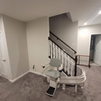 curved Bruno stairlift installed by Lifeway Mobility Indianapolis