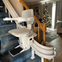 curved stairlift installed in NJ home by Lifeway Mobility