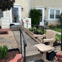 custom Bruno outdoor stairlift installed by Lifeway Mobility Baltimore
