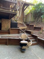 outdoor curved stairlift in San Francisco by Lifeway Mobility