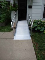 portable aluminum ramp with solid surface installed in Collinsville CT