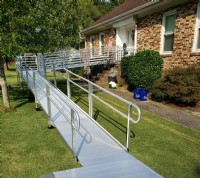 wheelchair ramp installed in Gastonia North Carolina for safe and easy access to front door entrance of home