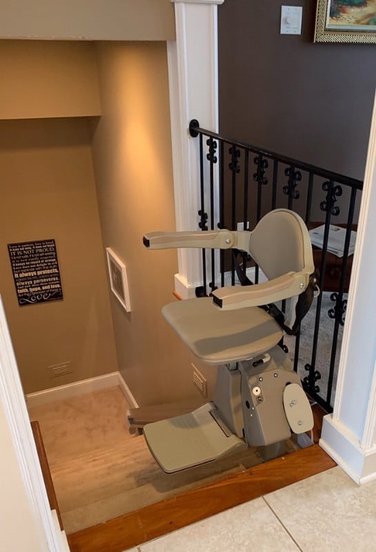 Bruno Elan stairlift installed in home by Lifeway Mobility Indianpolis