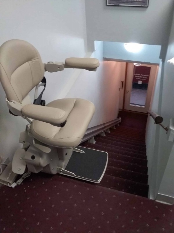 Bruno Elite stairlift installed by EHLS in office building in Indiana