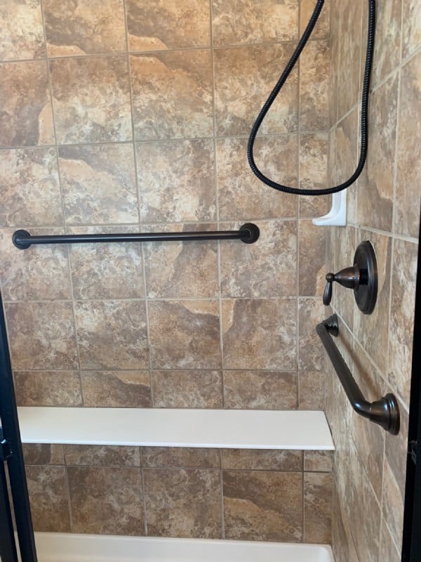 Brushed Grab Bars in shower in Noblesville Indiana
