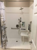 accessible shower with grab bars and shower chair Connecticut